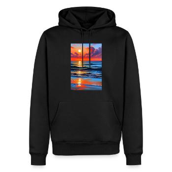 Sonnenuntergang auf Öl - Männer Premium Bio Hoodie - Schwarz - Vorne - Nico (187cm)