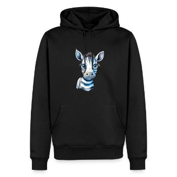 Zoo d’aquarelle Zebra - Sweat à capuche Premium bio Homme - noir - Devant - Nico (187cm)
