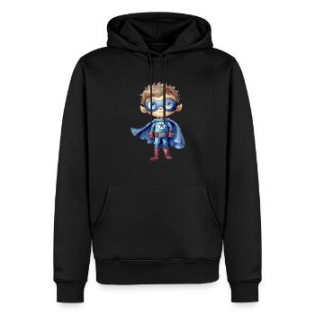 Superheld Wasserfarben Illustration - Männer Premium Bio Hoodie - Schwarz - Vorne - Nico (187cm)