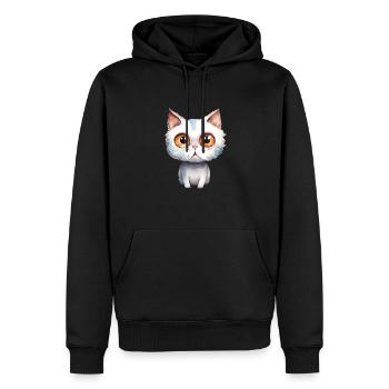 Katze Wasserfarben Zeichnung - Männer Premium Bio Hoodie - Schwarz - Vorne - Nico (187cm)
