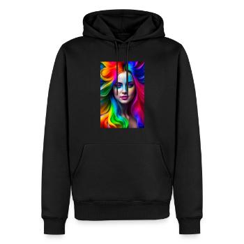 Néon Beauté 3 - Sweat à capuche Premium bio Homme - noir - Devant - Nico (187cm)