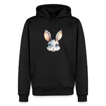 Hase Wasserfarben Zeichnung - Männer Premium Bio Hoodie - Schwarz - Vorne - Nico (187cm)