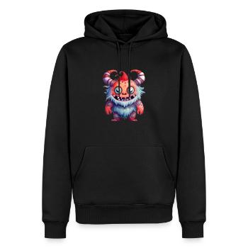 Oni Wasserfarben Zeichnung - Männer Premium Bio Hoodie - Schwarz - Vorne - Nico (187cm)