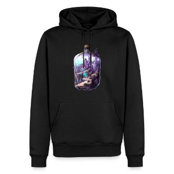 Versunkene Stadt Flasche Zeichnung - Männer Premium Bio Hoodie - Schwarz - Vorne - Nico (187cm)