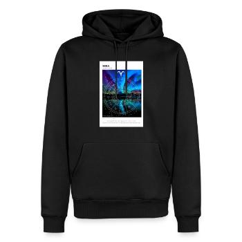 Sternzeichen Astrologie - Widder - Männer Premium Bio Hoodie - Schwarz - Vorne - Nico (187cm)