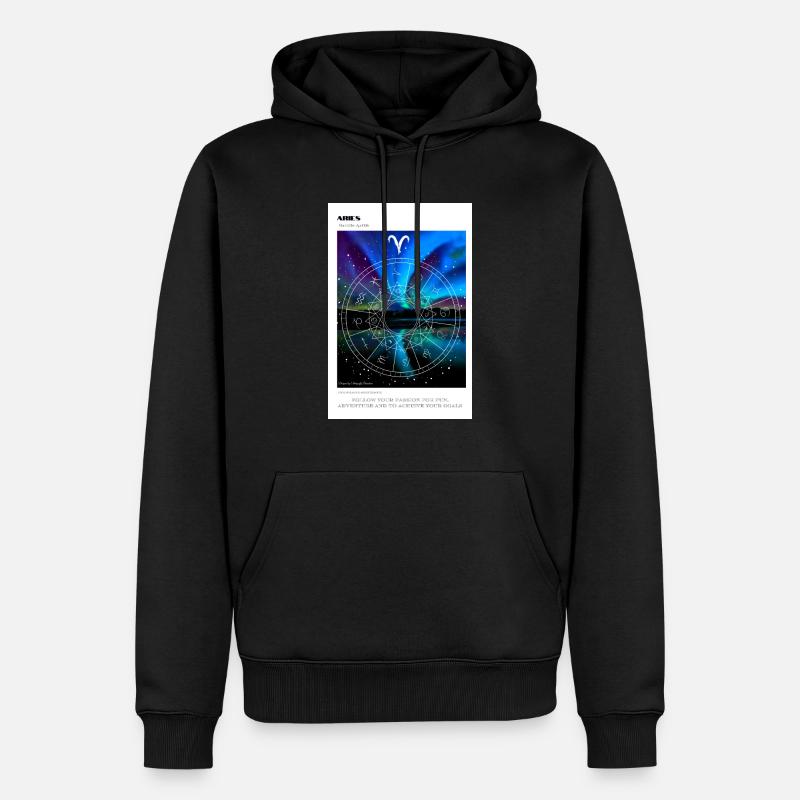Sternzeichen Astrologie - Widder - Männer Premium Bio Hoodie - Schwarz