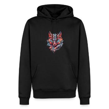 Fox Neo Dessin de tatouage traditionnel - Sweat à capuche Premium bio Homme - noir - Devant - Nico (187cm)