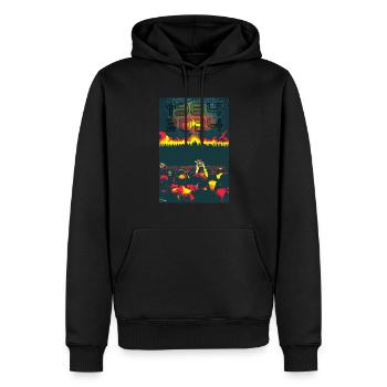 NUKE 3 von Yume Origins - Männer Premium Bio Hoodie - Schwarz - Vorne - Nico (187cm)