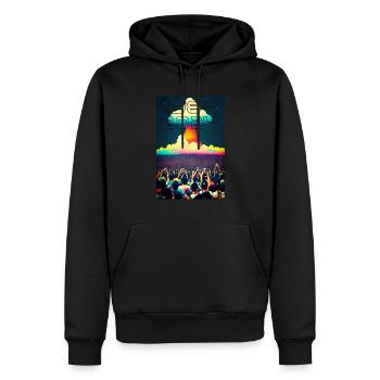 NUKE 4 By Yume Origins - Sweat à capuche Premium bio Homme - noir - Devant - Nico (187cm)