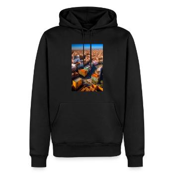 Casablanca city morocco view from the sky - Sweat à capuche Premium bio Homme - noir - Devant - Nico (187cm)