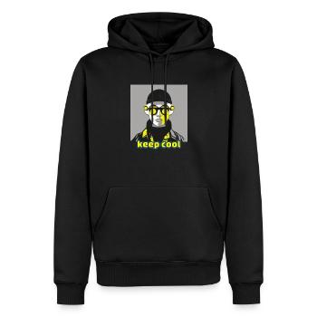Restez toujours au frais - Sweat à capuche Premium bio Homme - noir - Devant - Nico (187cm)