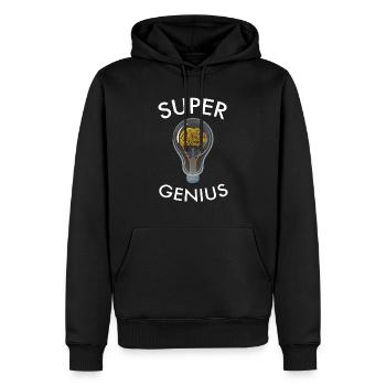 Super Genius Intelligent Glühbirne Gehirn - Männer Premium Bio Hoodie - Schwarz - Vorne - Nico (187cm)