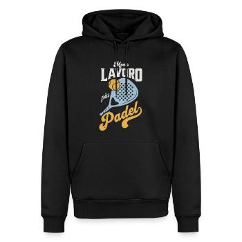 Meno Lavoro Piu Padel - Männer Premium Bio Hoodie - Schwarz - Vorne - Nico (187cm)