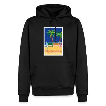 LE LAVANDOU CHAISES - Sweat à capuche Premium bio Homme - noir - Devant - Nico (187cm)