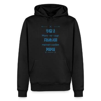 lustige sprüche cooler papa - Männer Premium Bio Hoodie - Schwarz - Vorne - Nico (187cm)