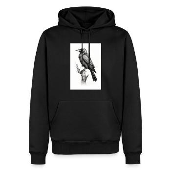 Gruseliger Schwarzer Rabe - Männer Premium Bio Hoodie - Schwarz - Vorne - Nico (187cm)