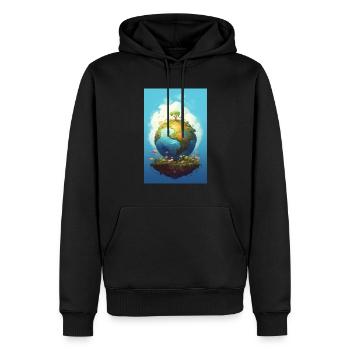 Sweet Planet Earth Design Changement climatique - Sweat à capuche Premium bio Homme - noir - Devant - Nico (187cm)
