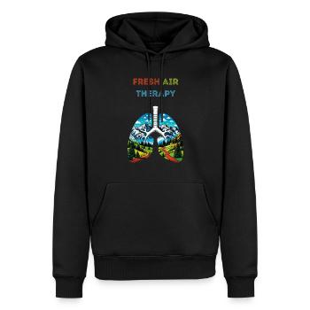 Inspirez la nature expirez le stress - Sweat à capuche Premium bio Homme - noir - Devant - Nico (187cm)