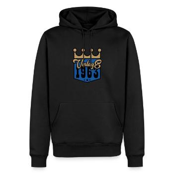 Millésime 1963 - Sweat à capuche Premium bio Homme - noir - Devant - Nico (187cm)