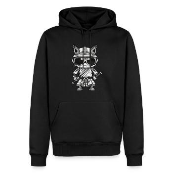 Samurai / Japanisch / Harakiri / Katana / Mann - Männer Premium Bio Hoodie - Schwarz - Vorne - Nico (187cm)