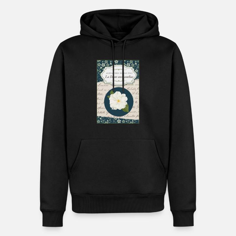 Die Dame der Kamelien - Männer Premium Bio Hoodie - Schwarz