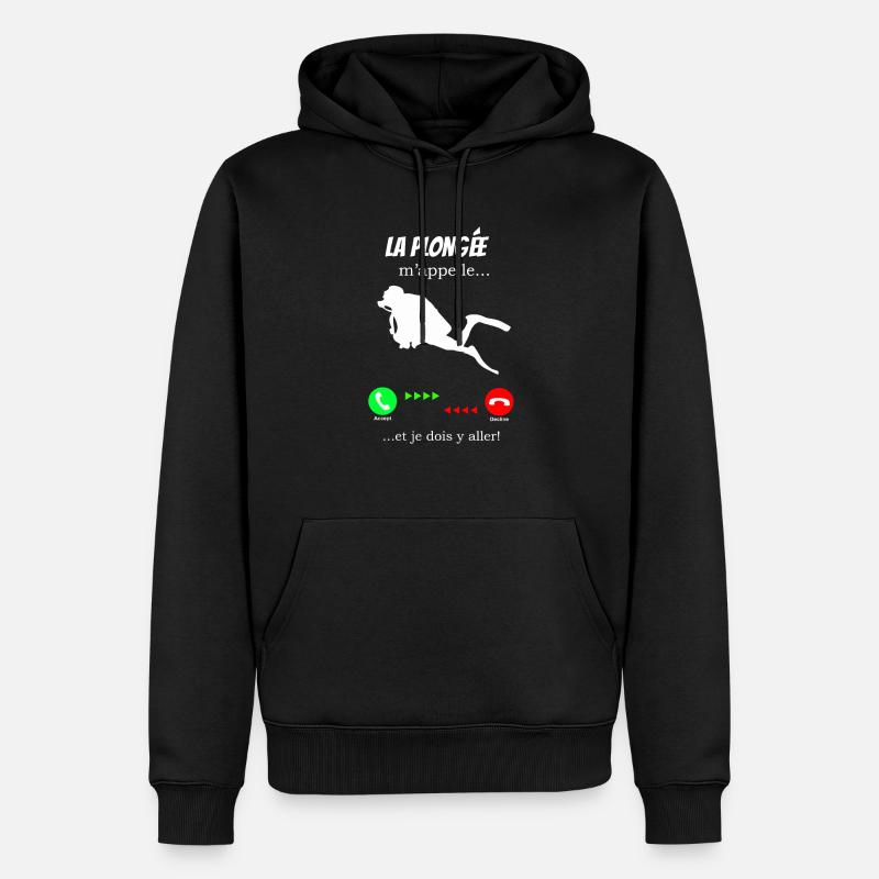 La plongée m'appelle - Sweat à capuche Premium bio Homme - noir
