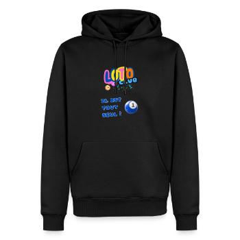 LOTO - BINGO - 1 - IL EST TOUT SEUL - Sweat à capuche Premium bio Homme - noir - Devant - Nico (187cm)