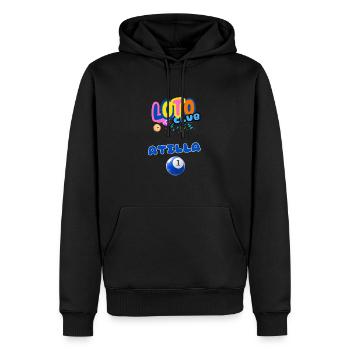 LOTO - BINGO - 1 - ATILLA - Sweat à capuche Premium bio Homme - noir - Devant - Nico (187cm)