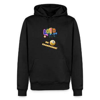 LOTO - BINGO - 3 - Sweat à capuche Premium bio Homme - noir - Devant - Nico (187cm)