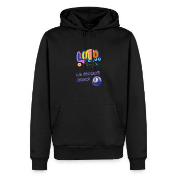 LOTO - BINGO - 5 - LA PLEINE MAIN - Sweat à capuche Premium bio Homme - noir - Devant - Nico (187cm)