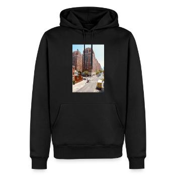 Urban Harmony - Männer Premium Bio Hoodie - Schwarz - Vorne - Nico (187cm)