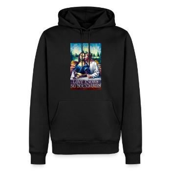 Love knows no boundaries - Männer Premium Bio Hoodie - Schwarz - Vorne - Nico (187cm)