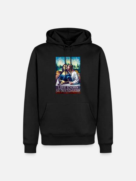 Love knows no boundaries - Männer Premium Bio Hoodie - Schwarz
