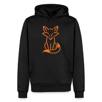 Fuchs - Männer Premium Bio Hoodie - Schwarz - Vorne - Nico (187cm)