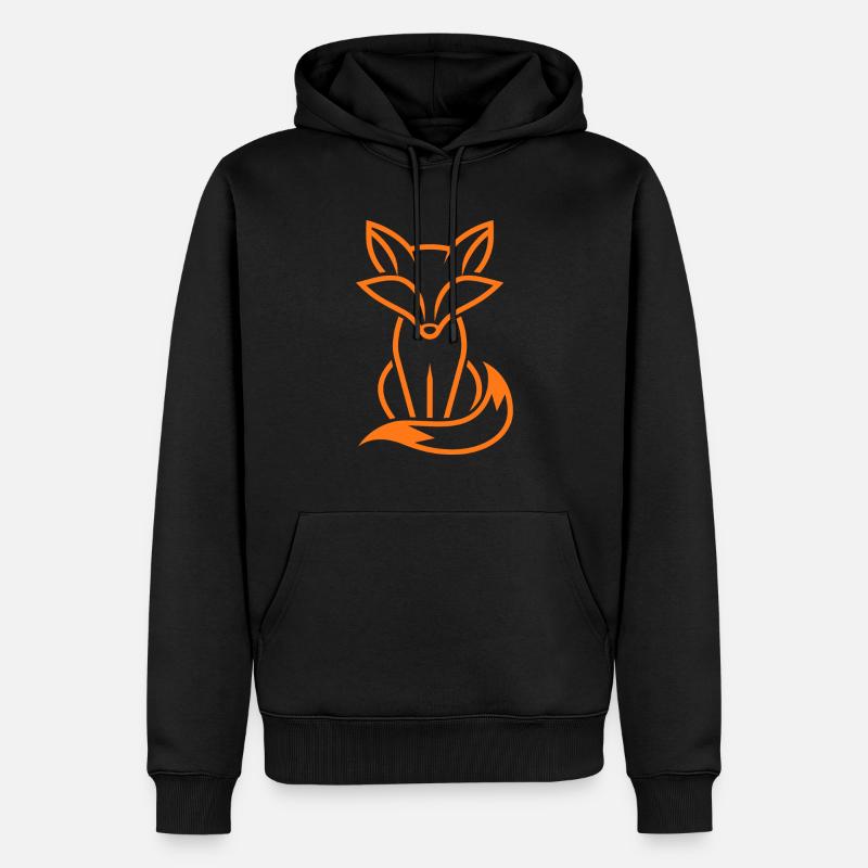 Fuchs - Männer Premium Bio Hoodie - Schwarz