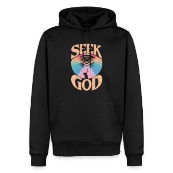 Chercher Dieu - Conception fidèle - Sweat à capuche Premium bio Homme - noir - Devant - Nico (187cm)