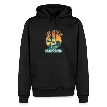 Los Angeles - Sweat à capuche Premium bio Homme - noir - Devant - Nico (187cm)