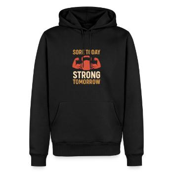 Sore Today Strong Tomorrow - Männer Premium Bio Hoodie - Schwarz - Vorne - Nico (187cm)