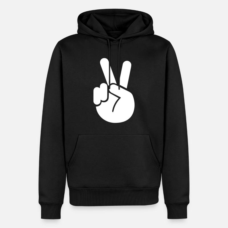 Paix de la main - Sweat à capuche Premium bio Homme - noir