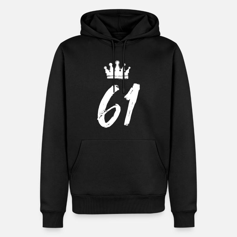 61 Couronne numérique - Sweat à capuche Premium bio Homme - noir