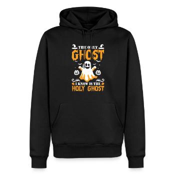 Halloween Ghost Pumpkin - Men’s Premium Organic Hoodie - black - Front - Nico (187cm)