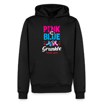 Rose ou bleu Grunkle aime votre genre Révéler la fête - Sweat à capuche Premium bio Homme - noir - Devant - Nico (187cm)