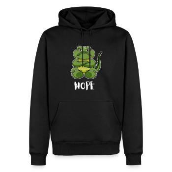 Nope Alligator Drôle de crocodile paresseux - Sweat à capuche Premium bio Homme - noir - Devant - Nico (187cm)