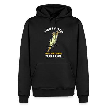 Kakadu - Männer Premium Bio Hoodie - Schwarz - Vorne - Nico (187cm)