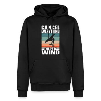 Wing Foiling Surf Surfing Surfer - Sweat à capuche Premium bio Homme - noir - Devant - Nico (187cm)
