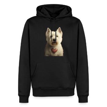 Westie Valentins Tag - Männer Premium Bio Hoodie - Schwarz - Vorne - Nico (187cm)