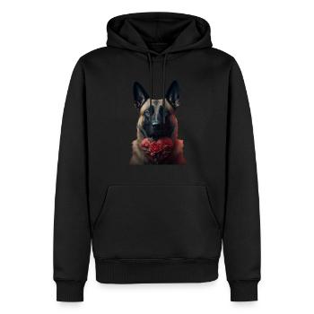 Malinois Valentines Tag - Männer Premium Bio Hoodie - Schwarz - Vorne - Nico (187cm)