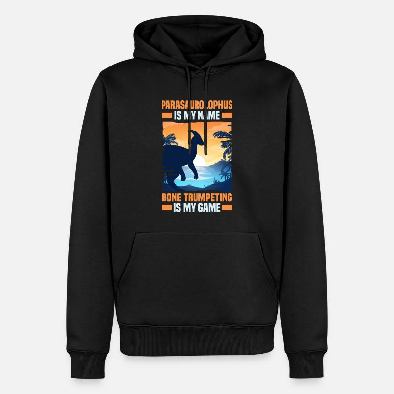 Dinosaurier - Männer Premium Bio Hoodie - Schwarz