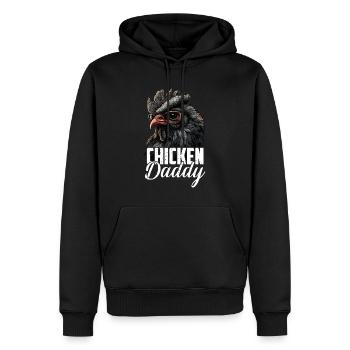 Poulet Papa Poulets Fête des pères Volaille Éleveur Coq - Sweat à capuche Premium bio Homme - noir - Devant - Nico (187cm)