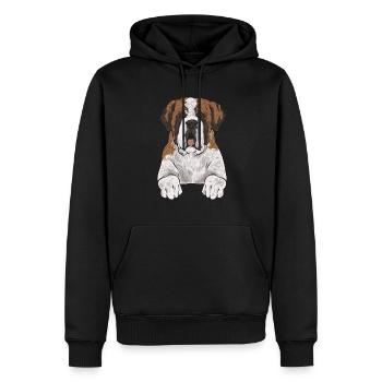 Saint-Bernard Chien Saint-Bernard - Sweat à capuche Premium bio Homme - noir - Devant - Nico (187cm)